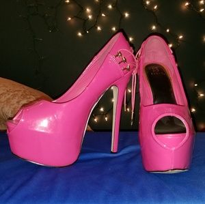 Hot pink stilettos